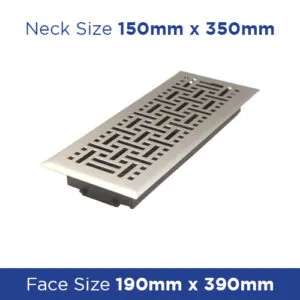 Buy Floor Register - Satin Nickel Wicker 150x350mm FRSNB614 Online - Floor Grilles - 1 - NZ Depot Trade