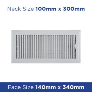 Buy Floor Register - White Metal Louvered 100x300mm FRWH412 Online - Floor Grilles - 1 - NZ Depot Trade