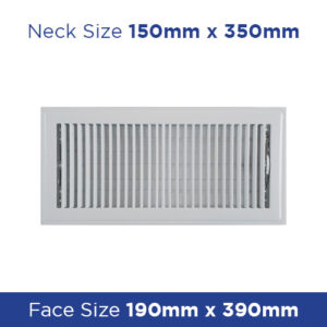 Buy Floor Register - White Metal Louvered 150x350mm FRWH614 Online - Floor Grilles - 3 - NZ Depot Trade