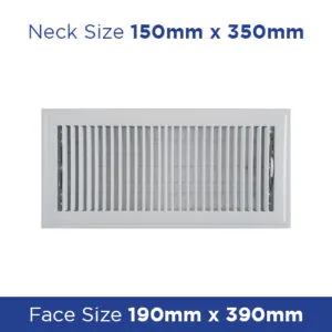 Buy Floor Register - White Metal Louvered 150x350mm FRWH614 Online - Floor Grilles - 1 - NZ Depot Trade