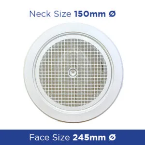 Buy RED15 Round Egg Crate Ceiling Diffuser 150dia c/w damper ADRED150 Online - Ceiling Diffusers - Plastic - 1 - NZ Depot Trade