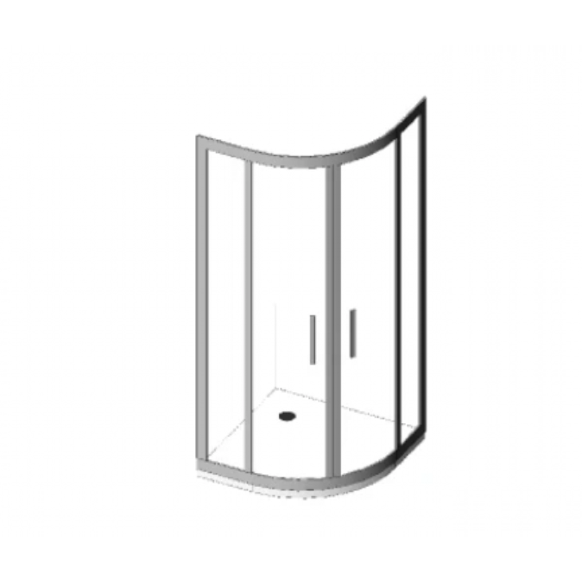 Shower Glass - ZENITH Series ROUND FRONT Twin Sliding Doors (900x900x1950mm) - Matt Black - Crest900 Round Black - Shower Enclosures - 3 - NZ DEPOT Bathroom Buy Shower Glass - ZENITH Series ROUND FRONT Twin Sliding Doors (900x900x1950mm) - Matt Black Online - Shower Enclosures - Curve Shower - 3 - NZ Depot Delivery