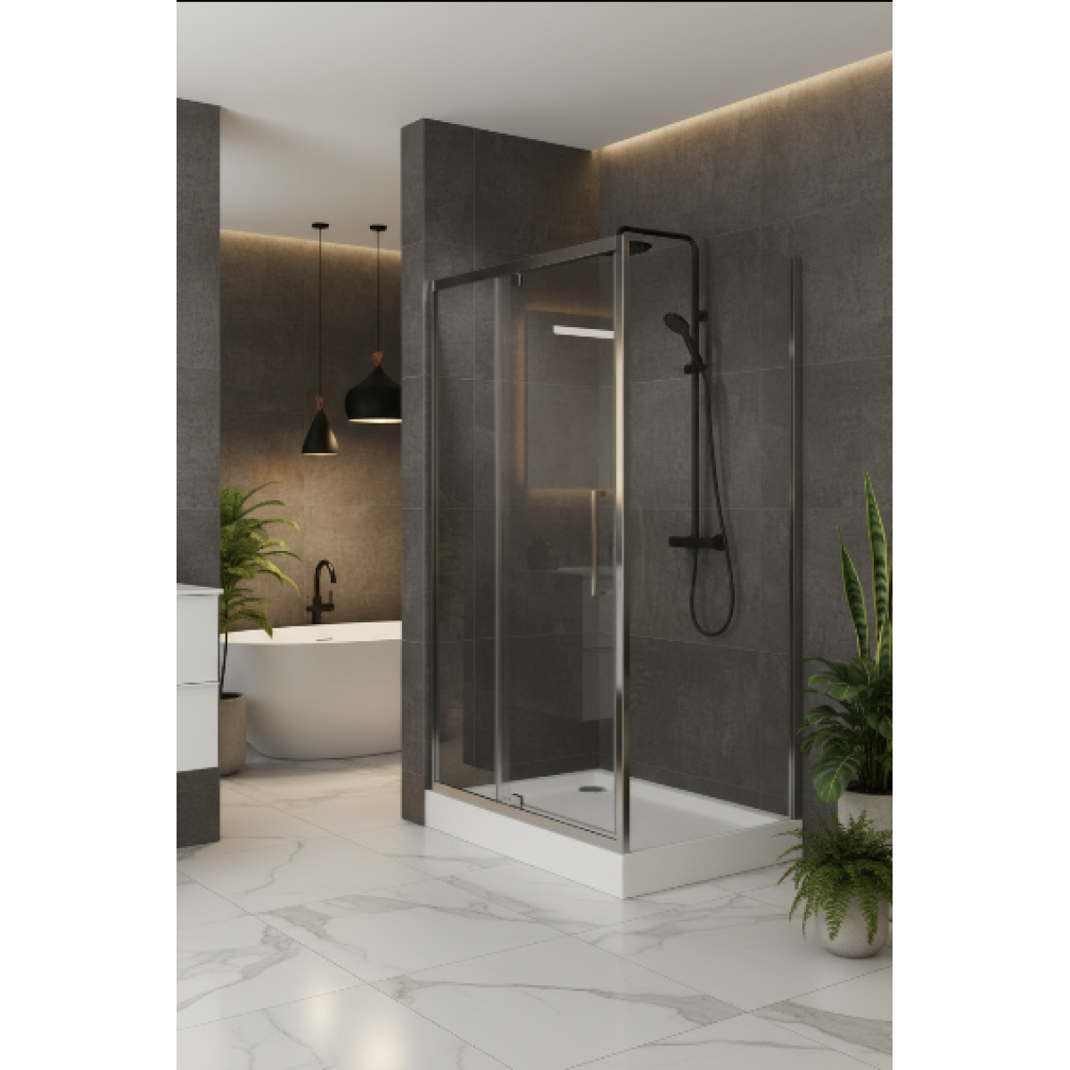 Shower Glass - ZENITH Series Square FRONT Pivot Door (1200x900x1950mm) - Crest1200x900 - Shower Enclosures - 2 - NZ DEPOT Bathroom Buy Shower Glass - ZENITH Series Square FRONT Pivot Door (1200x900x1950mm) Online - Shower Enclosures - Rectangle Shower - 2 - NZ Depot Delivery