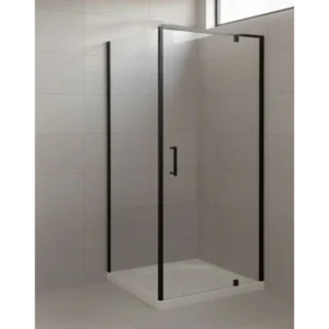 Buy Shower Glass - ZENITH Series Square FRONT Pivot Door Black (900x900x1950mm) Online - Shower Enclosures - Square Shower - 1 - NZ Depot Delivery