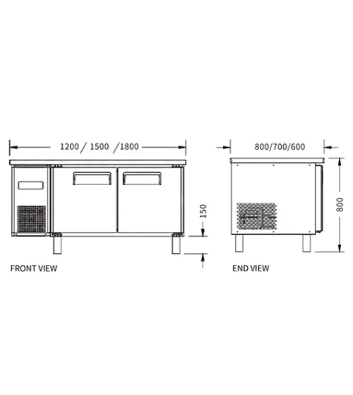 Stainless Double Door Workbench Freezer PLD-18N2 (700MM) - PLD-18N2 (700MM) - Snow Village Commercial Fridge - 2 - NZ Depot Buy Stainless Double Door Workbench Freezer PLD-18N2 (700MM) Online - Commercial Freezers - 2 - NZ Depot Delivery