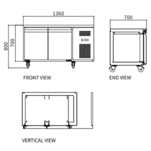 Buy Stainless Steel Double Door Workbench Freezer GNF1360T2 Online - Commercial Freezers - 2 - NZ Depot Delivery