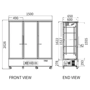 Buy Triple Glass Door Display Fridge LC-1500FX Online - Commercial Fridges - 2 - NZ Depot Delivery