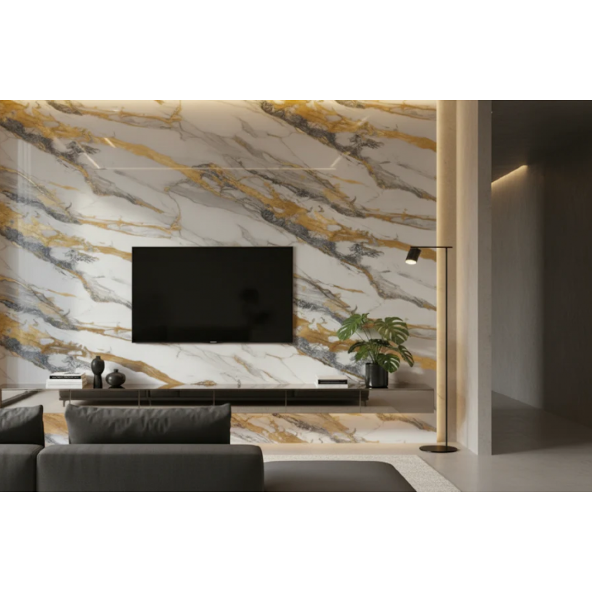 PVC UV Marble Stone Board - Gold and - Bruno Blue - Decorative - 2 - NZ DEPOT Bathroom Buy PVC UV Marble Stone Board - Gold and Online - Decorative - Waterproof decorative sheet - 2 - NZ Depot Delivery