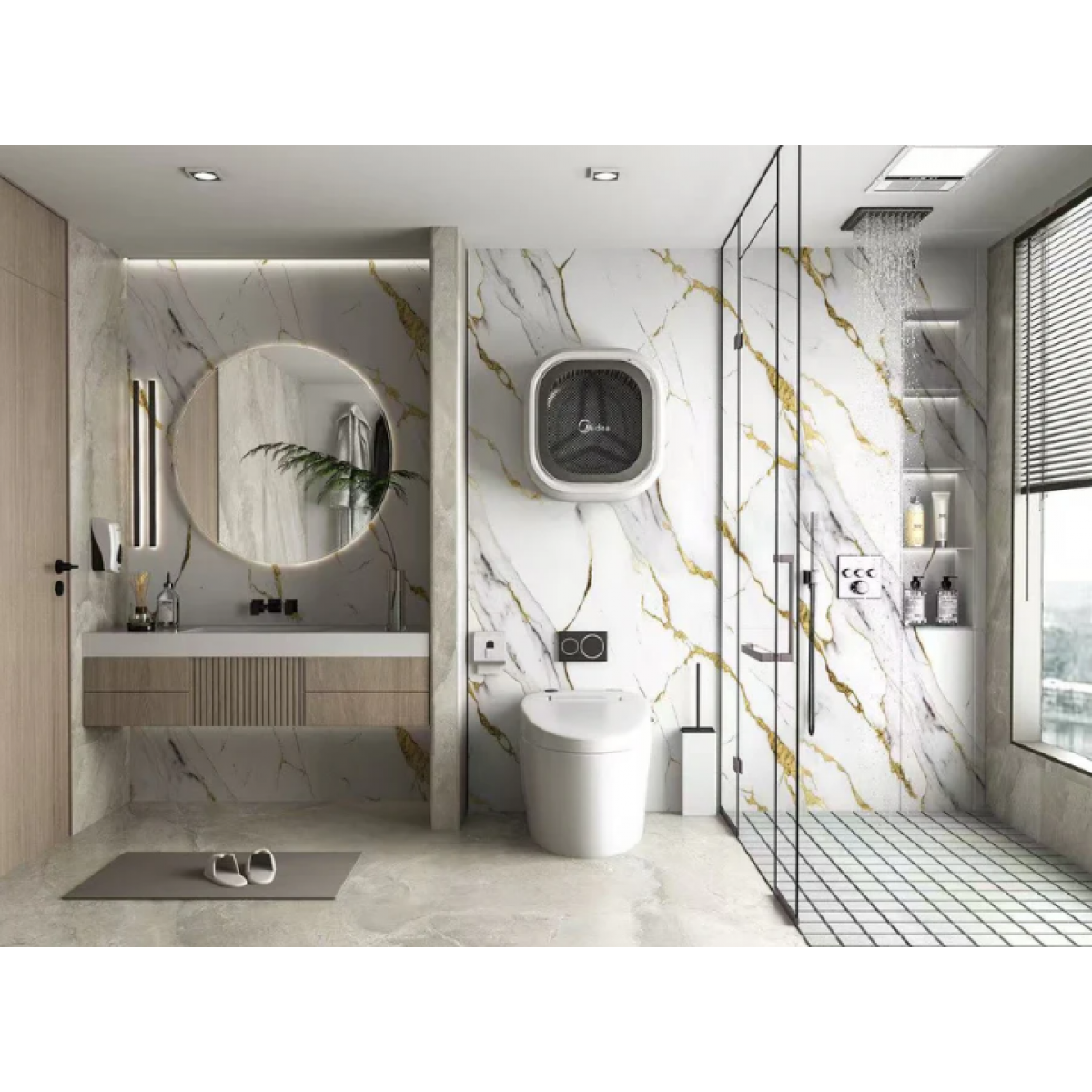 PVC UV Marble Stone Board - Salter Color - Decorative - 4 - NZ DEPOT Bathroom Buy PVC UV Marble Stone Board Online - Decorative - Waterproof decorative sheet - 4 - NZ Depot Delivery