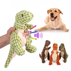 Buy ANYPET Green Dinosaur Dog Toy - Squeaky Plush Interactive Chew Toy Online - Animals & Pet Supplies - 2 - NZ Depot Free Shipping