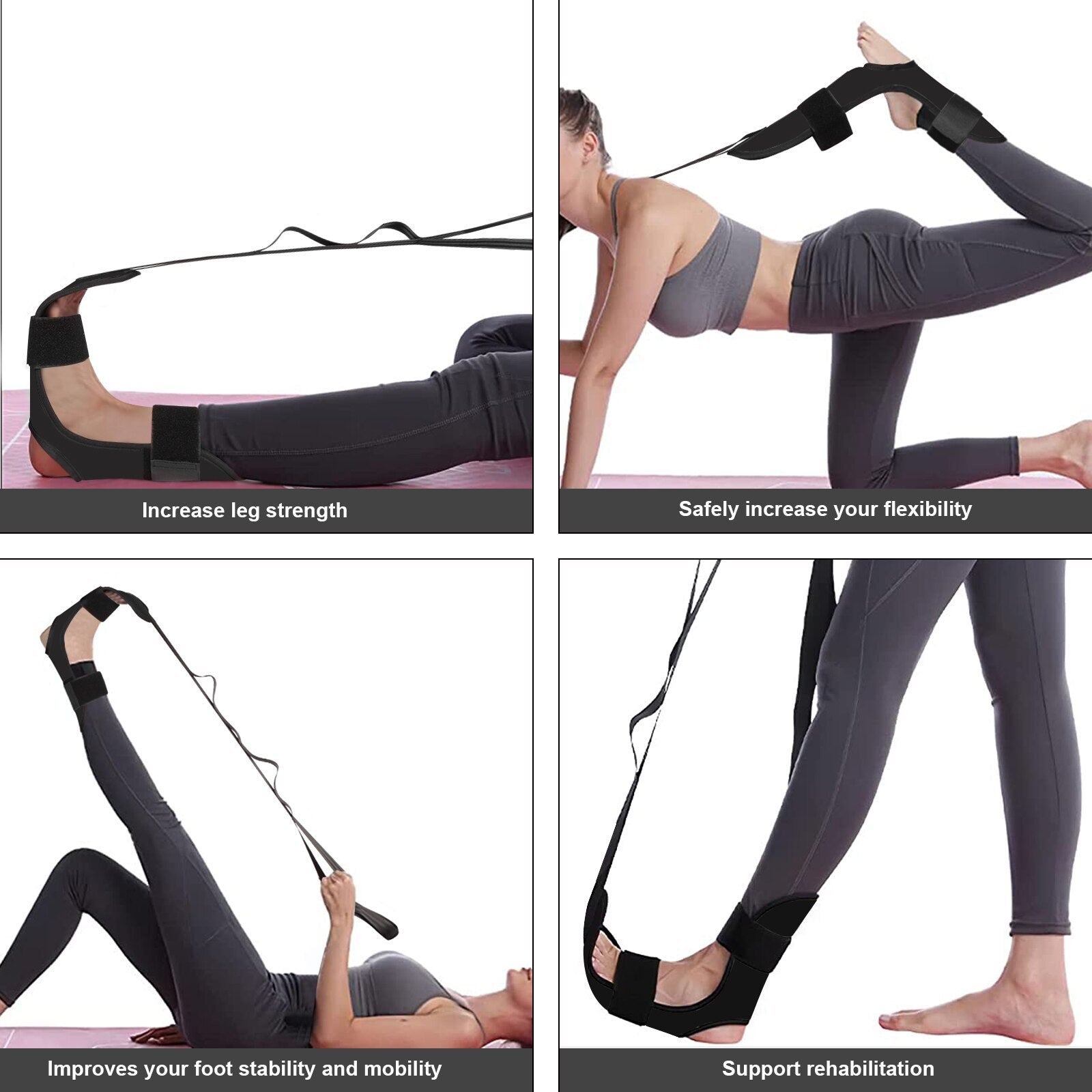 Anyfit Yoga Band Stretcher Solid Black Strap Resistance Belt Pilates Exercise Stretcher Fitness Tool With Bundle Bag - PG1-DZLSD-1 - Sporting Goods - 5 - NZ DEPOT Buy Anyfit Yoga Band Stretcher Solid Black Strap Resistance Belt Pilates Exercise Stretcher Fitness Tool With Bundle Bag Online - Sporting Goods - 5 - NZ Depot Free Shipping