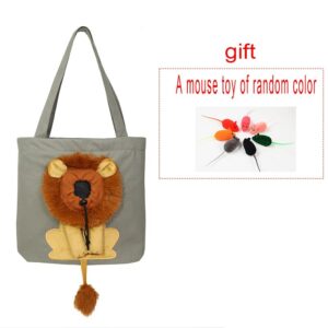 Buy Anypet Cat Handbag 35cm Dark Gray 3D Lion Soft Collar Pets Carrier Luggage Small Dog Travel Tote Bag With Pet Canvas Online - Animals & Pet Supplies - 2 - NZ Depot Free Shipping