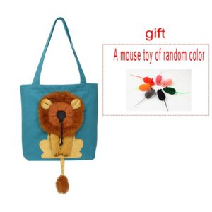 Buy Anypet Cat Handbag 40cm Lake Blue 3D Lion Soft Collar Pets Carrier Luggage Small Dog Travel Tote Bag With Pet Canvas Online - Animals & Pet Supplies - 2 - NZ Depot Free Shipping
