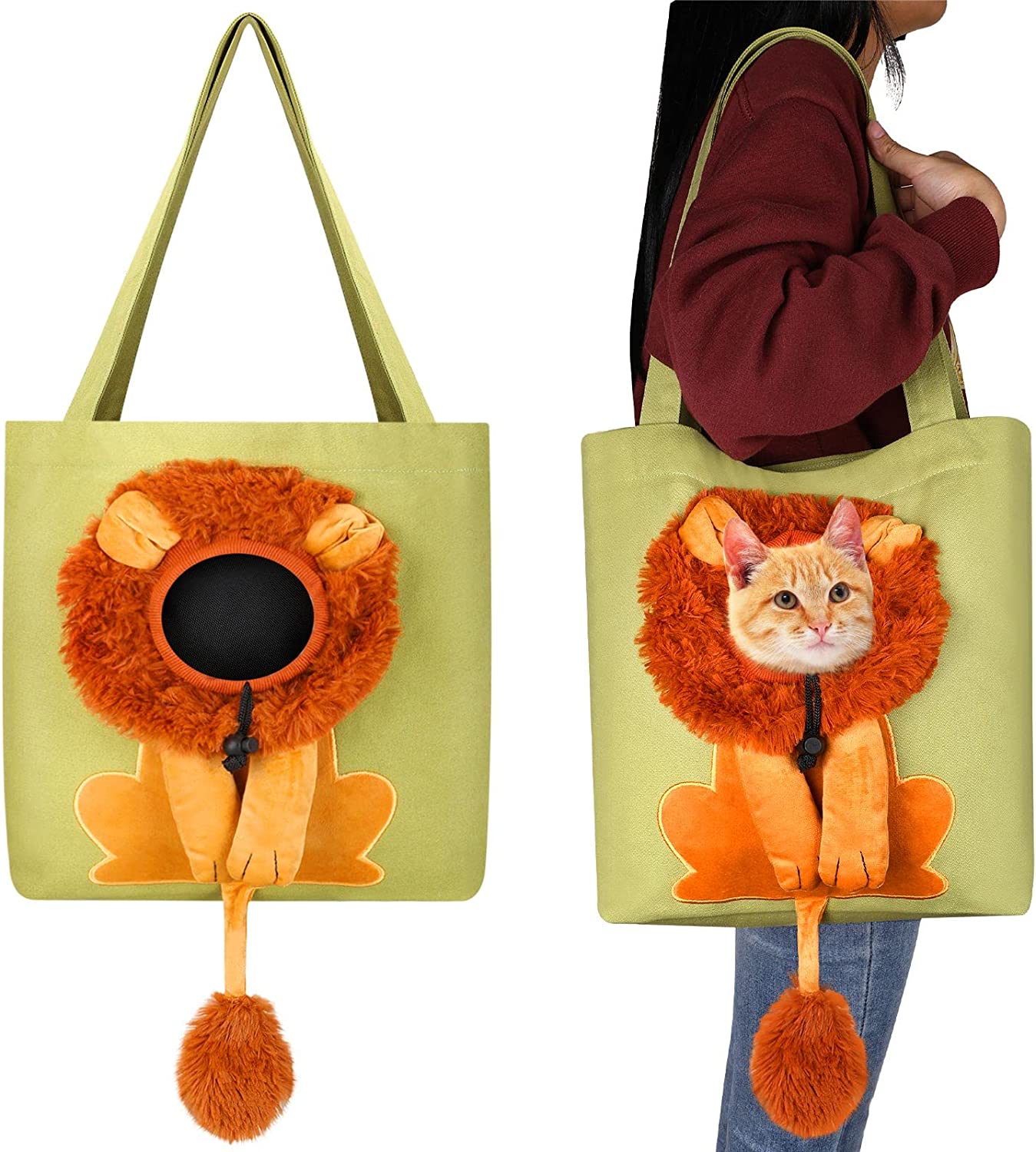 Anypet Cat Handbag 40cm Light Green 3D Lion Soft Collar Pets Carrier Luggage Small Dog Travel Tote Bag With Pet Canvas - PG1-PPBG-IR-B - Animals & Pet Supplies - 3 - NZ DEPOT Buy Anypet Cat Handbag 40cm Light Green 3D Lion Soft Collar Pets Carrier Luggage Small Dog Travel Tote Bag With Pet Canvas Online - Animals & Pet Supplies - 3 - NZ Depot Free Shipping