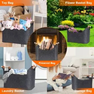 Buy Anysort Storage Bag Gray Basket Fire Wood Fruit Vegetable Flower Plant Organizing Rack Container Online - Sporting Goods - 2 - NZ Depot Free Shipping