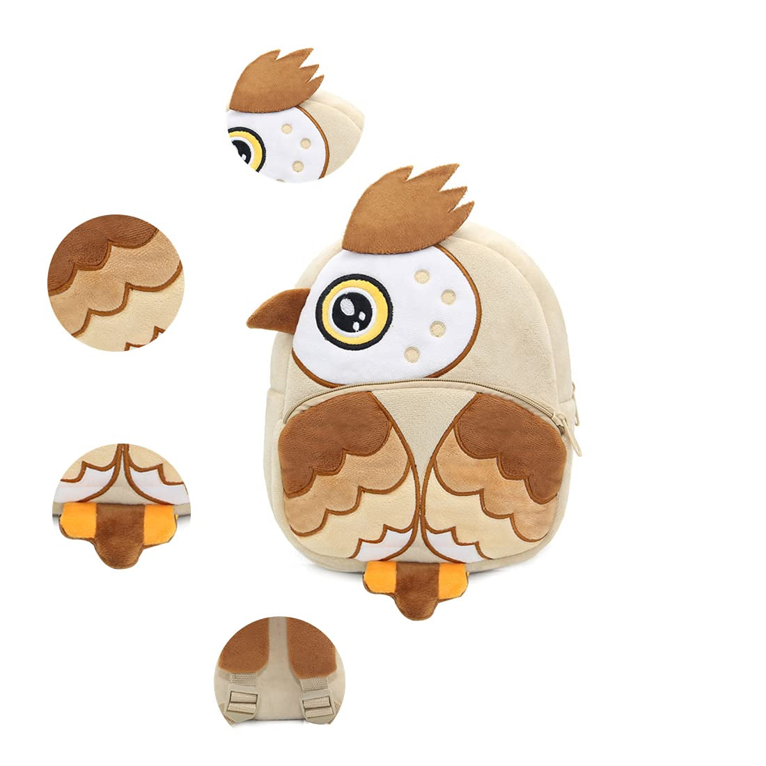 Anypack 3D Apricot Owl Brown Kids School Backpack Cute Cartoon Animal Style Children Toddler Plush Bag Perfect Accessories For Boys and Girls - KD9-Z00-OwlBrown - Luggage & Bags - 4 - NZ DEPOT Buy Anypack 3D Apricot Owl Brown Kids School Backpack Cute Cartoon Animal Style Children Toddler Plush Bag Perfect Accessories For Boys and Girls Online - Luggage & Bags - 4 - NZ Depot Free Shipping