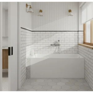 Buy Freestanding Alcove Acrylic Bath Tub 3 Side Skirt 1500mm - Left Hand Drain Online - Baths - FreeStanding Bath Tub - 1 - NZ Depot Delivery