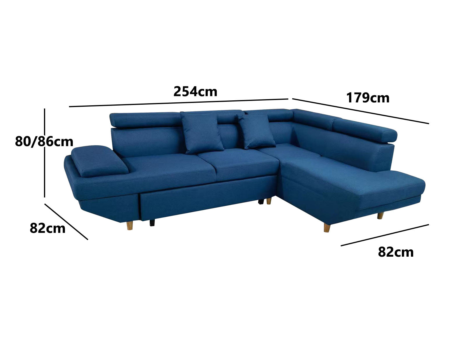 Stella Sofa Bed Right Chaise - Living Room - PR8443 - 4 - NZ DEPOT Trade Supply Buy Stella Sofa Bed Right Chaise Online - Living Room - 4 - NZ Depot Delivery