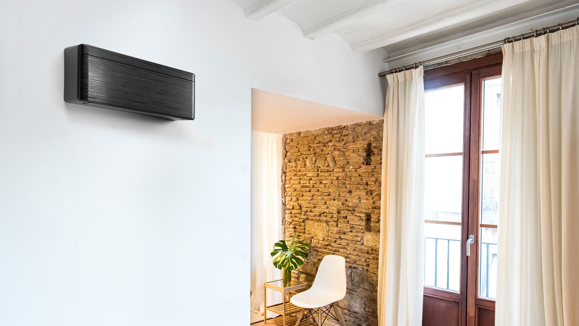 Daikin Zena Vogue Indoor RXJ60TVMA Daikin Zena Vogue Outdoor Heat Pump Unit RXJ60TVMA - Lifestyle View, Rotorua