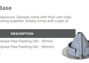 Buy Aspen Pumps No.2 Zipseal Pipe Flashing (50mm-190mm) N0469 - Penetrations Online NZ Depot 1