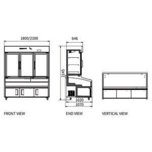 Buy Double Door With 3 Temperature Display Cabinet for Restaurant HY-1800FKT Online - Commercial Fridges - 2 - NZ Depot Delivery