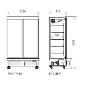 Buy Double Glass Door Display Freezer LD-1260FX Online - Commercial Freezers - 2 - NZ Depot Delivery