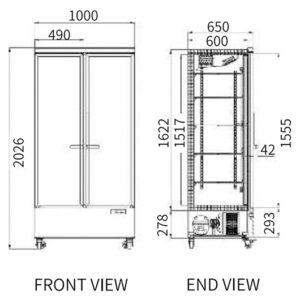 Buy Double Glass Door Display Fridge LC-1000FX Online - Commercial Fridges - 2 - NZ Depot Delivery