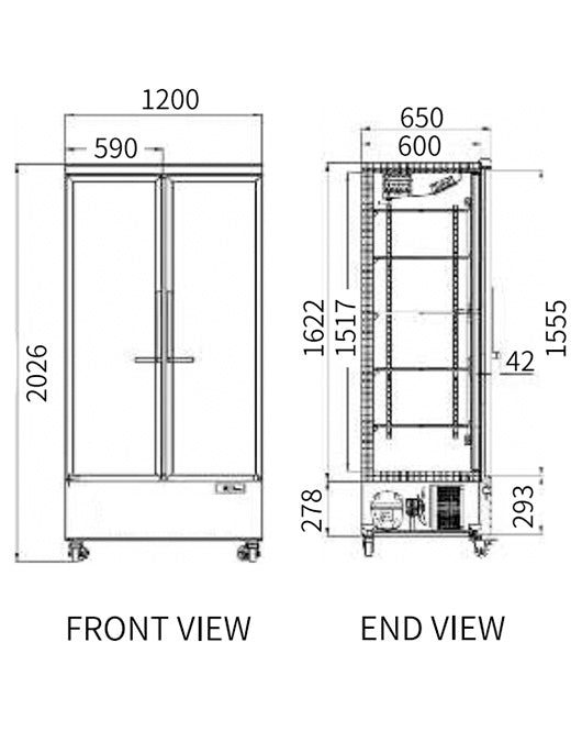 Double Glass Door Display Fridge LC-1200FX - LC-1200FX - Snow Village Commercial Fridge - 2 - NZ Depot Buy Double Glass Door Display Fridge LC-1200FX Online - Commercial Fridges - 2 - NZ Depot Delivery