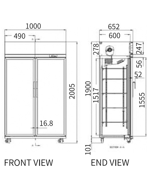 Double Glass Door Upright Display Fridge LC-1000FS - LC-1000FS - Snow Village Commercial Fridge - 2 - NZ Depot Buy Double Glass Door Upright Display Fridge LC-1000FS Online - Commercial Fridges - 2 - NZ Depot Delivery