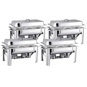 Buy SOGA 4X 9L Stainless Steel 3 Pans Bain-marie Chafing Catering Dish Buffet Food Warmer Online - Furniture/Kitchen & Dining Room Furniture/Buffets, Sideboards & Kitchen Islands - 1 - NZ Depot Free Shipping