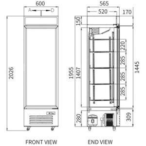 Buy Single Glass Door Display Fridge LC-338W Online - Commercial Fridges - 2 - NZ Depot Delivery