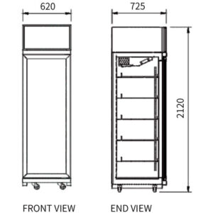 Buy Single Glass Door Display Fridge LC-620FX Online - Commercial Fridges - 2 - NZ Depot Delivery