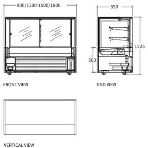 Buy Square Glass Chilled Food Display DG-900FZH4 Online - Commercial Fridges - 2 - NZ Depot Delivery