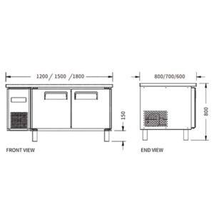 Buy Stainless Double Door Workbench Freezer PLD-12N2 (600MM) Online - Commercial Freezers - 2 - NZ Depot Delivery