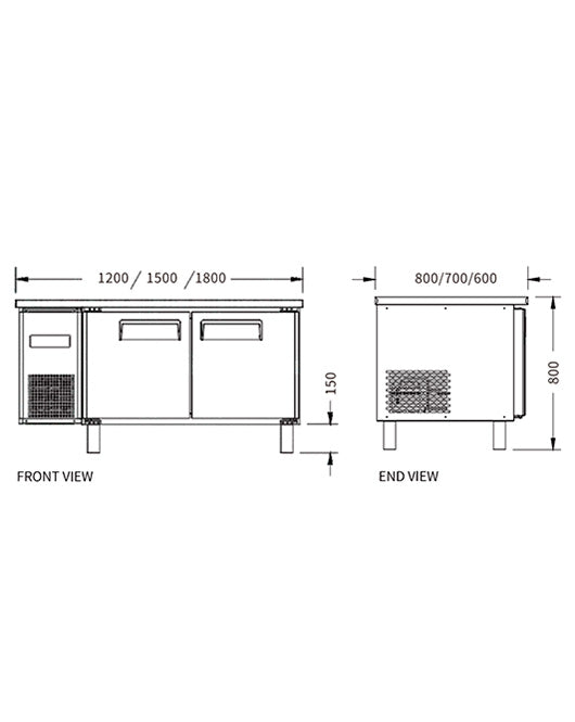 Stainless Double Door Workbench Freezer PLD-12N2 (600MM) - PLD-12N2 (600MM) - Snow Village Commercial Fridge - 2 - NZ Depot Buy Stainless Double Door Workbench Freezer PLD-12N2 (600MM) Online - Commercial Freezers - 2 - NZ Depot Delivery