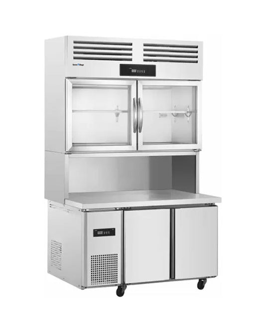 Stainless Steel Double Door With Two Temperature Workbench Station PLRD-18N2B3 | Commercial Refrigeration | Snow Village 1 Buy Stainless Steel Double Door With Two Temperature Workbench Station PLRD-18N2B3 Online - Commercial Fridges - 1 - NZ Depot Delivery