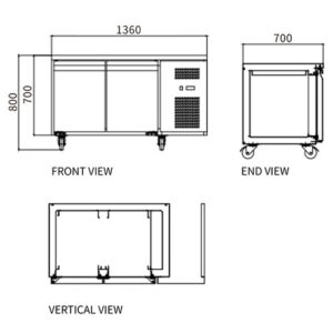 Buy Stainless Steel Double Door Workbench Freezer GNF1360T2 Online - Commercial Freezers - 2 - NZ Depot Delivery