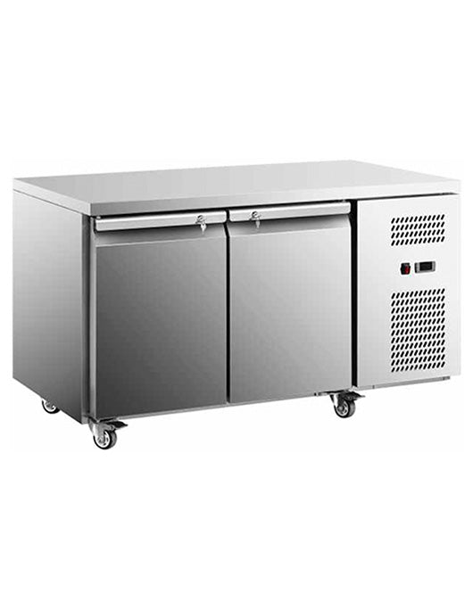 Stainless Steel Double Door Workbench Freezer GNR1360T2 | Commercial Refrigeration | Snow Village 1 Buy Stainless Steel Double Door Workbench Freezer GNR1360T2 Online - Commercial Fridges - 1 - NZ Depot Delivery