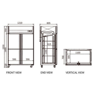 Buy Stainless Steel Four Door Freezer/Fridge CFD-40D4F Online - Commercial Freezers - 2 - NZ Depot Delivery