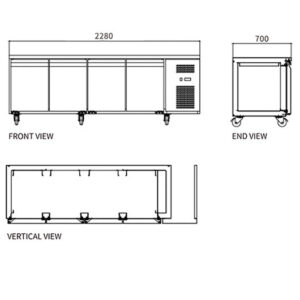 Buy Stainless Steel Four Door Workbench Freezer GNF2280T4 Online - Commercial Freezers - 2 - NZ Depot Delivery