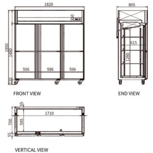 Buy Stainless Steel Six Door Freezer/Fridge CFD-60D6F Online - Commercial Freezers - 2 - NZ Depot Delivery