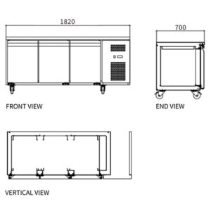 Buy Stainless Steel Triple Door Workbench Fridge GNR1820T3 Online - Commercial Fridges - 2 - NZ Depot Delivery