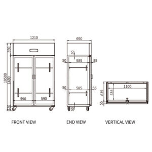Buy Stainless Steel Two Glass Door Fridge CFR-40B2F Online - Commercial Fridges - 2 - NZ Depot Delivery