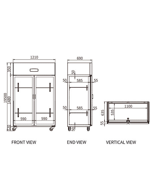 Stainless Steel Two Glass Door Fridge CFR-40B2F - CFR-40B2F(HB) - Snow Village Commercial Fridge - 2 - NZ Depot Buy Stainless Steel Two Glass Door Fridge CFR-40B2F Online - Commercial Fridges - 2 - NZ Depot Delivery
