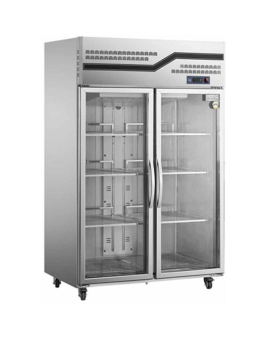 Stainless Steel Two Glass Door Fridge CFR-40B2F | Commercial Refrigeration | Snow Village 1 Buy Stainless Steel Two Glass Door Fridge CFR-40B2F Online - Commercial Fridges - 1 - NZ Depot Delivery