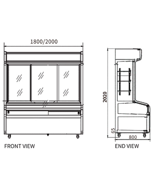Triple Door With Three Temperature Display Cabinet for Restaurant HY-1800W - HY-1800W - Snow Village Commercial Fridge - 2 - NZ Depot Buy Triple Door With Three Temperature Display Cabinet for Restaurant HY-1800W Online - Commercial Freezers - 2 - NZ Depot Delivery
