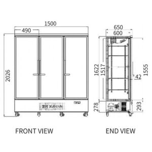 Buy Triple Glass Door Display Fridge LC-1500FX Online - Commercial Fridges - 2 - NZ Depot Delivery