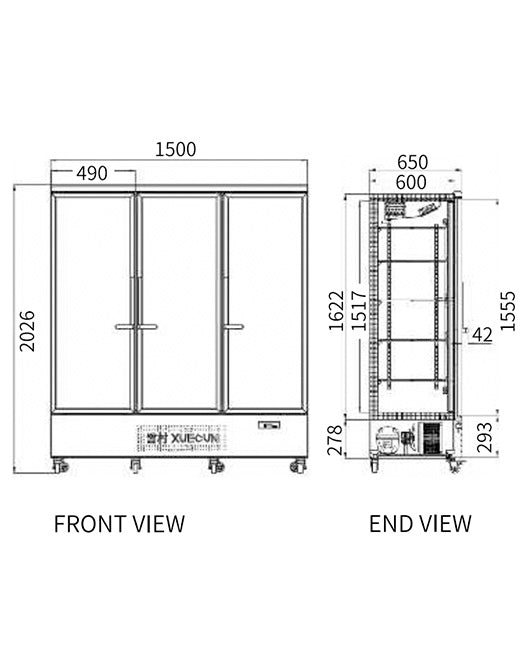 Triple Glass Door Display Fridge LC-1500FX - LC-1500FX - Snow Village Commercial Fridge - 2 - NZ Depot Buy Triple Glass Door Display Fridge LC-1500FX Online - Commercial Fridges - 2 - NZ Depot Delivery