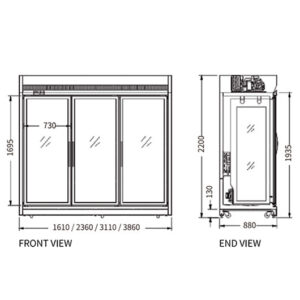 Buy Triple Glass Door Meat Hanging Freezer XC-ZDR-16 Online - Commercial Freezers - 2 - NZ Depot Delivery