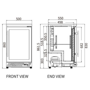 Buy Under Bench Stainless Steel Single Door Bar Cooler BT-500FS/F Online - Commercial Fridges - 2 - NZ Depot Delivery